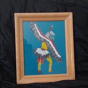 Hopi Eagle Dancer Kachina Silk Screen On Fabric